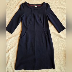 Boden Elegant Navy Blue 3/4 Sleeve Dress